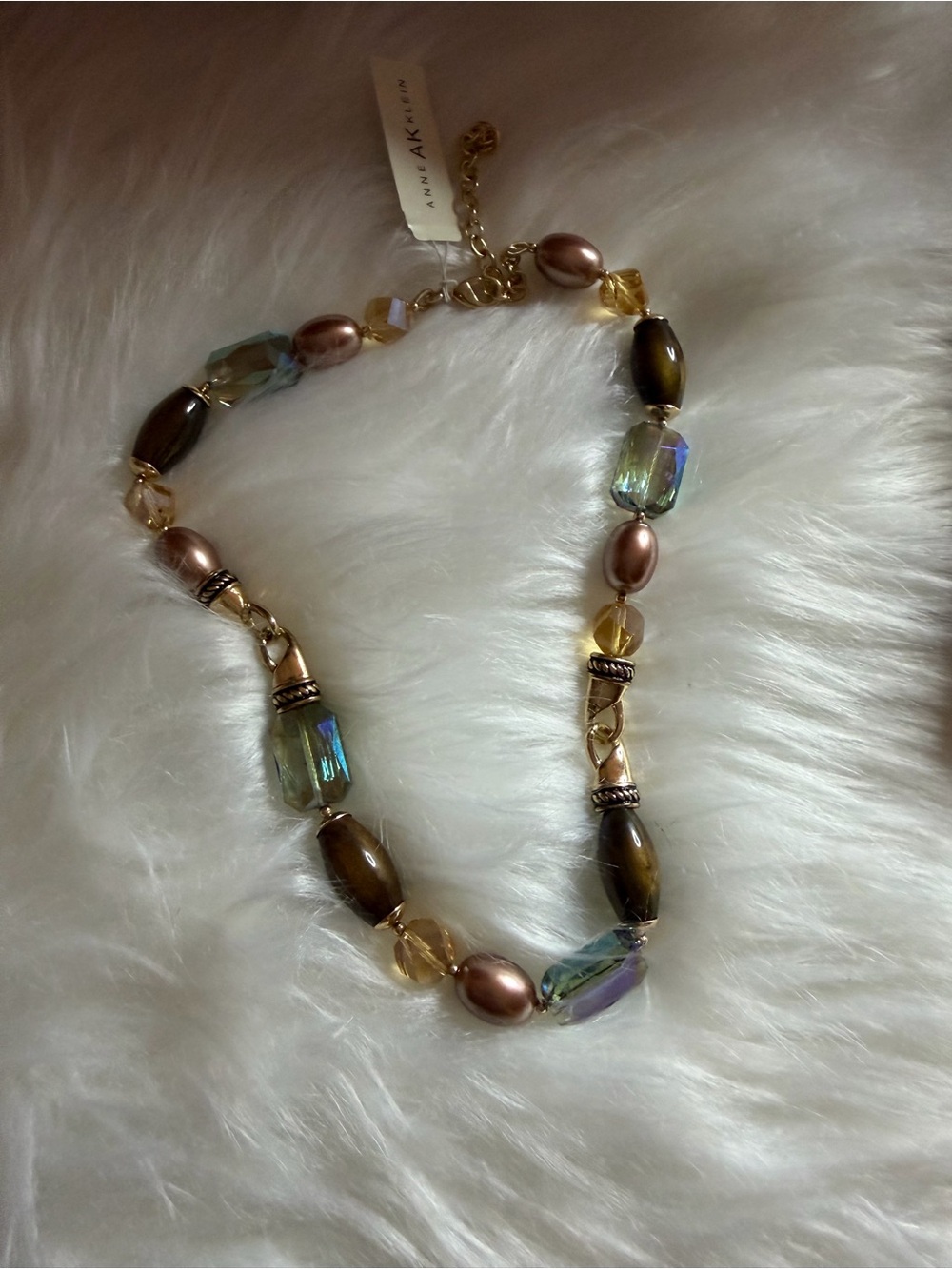 Anna Beck Brown, Gold and Iridescent Bead Necklace